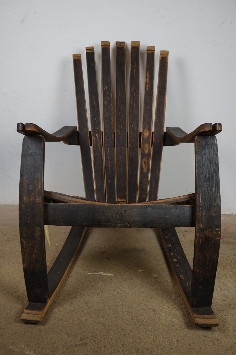Fass-Schaukelstuhl Eiche Whisky – Bild 3
