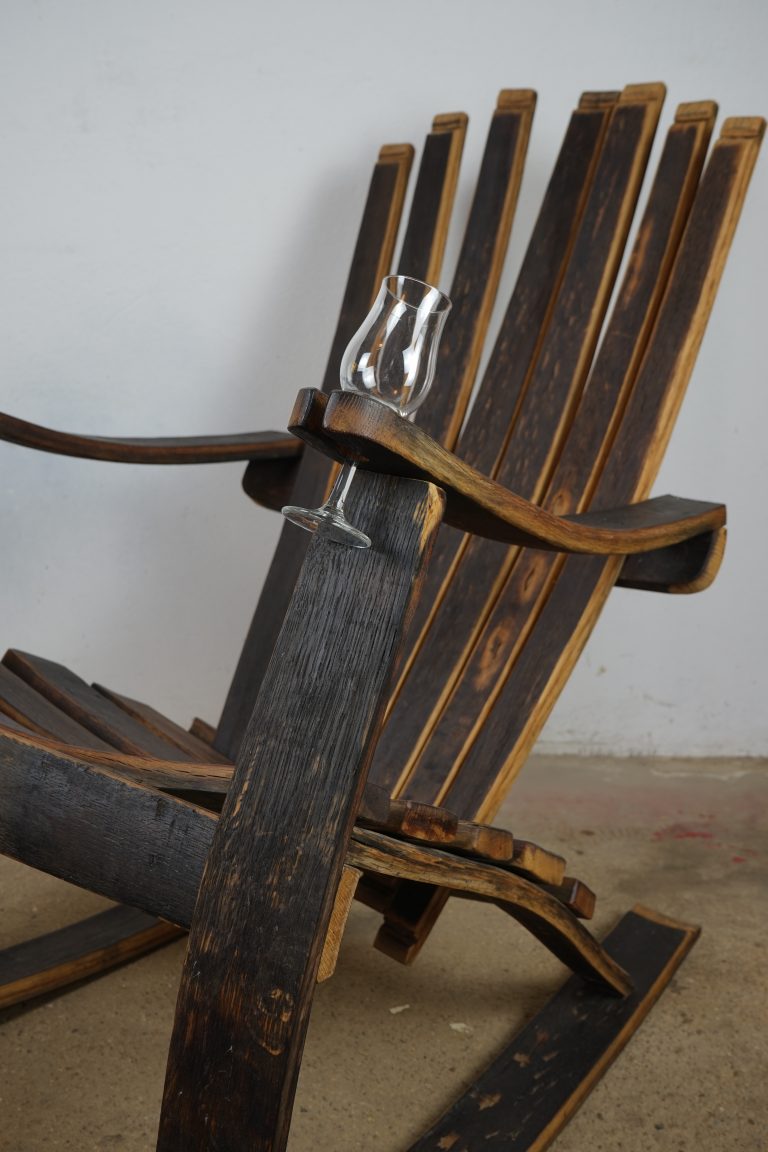 Fass-Schaukelstuhl Eiche Whisky