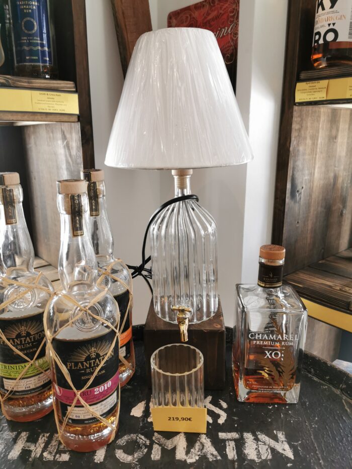 Flaschenlampe zum Befüllen - weißer Schirm
